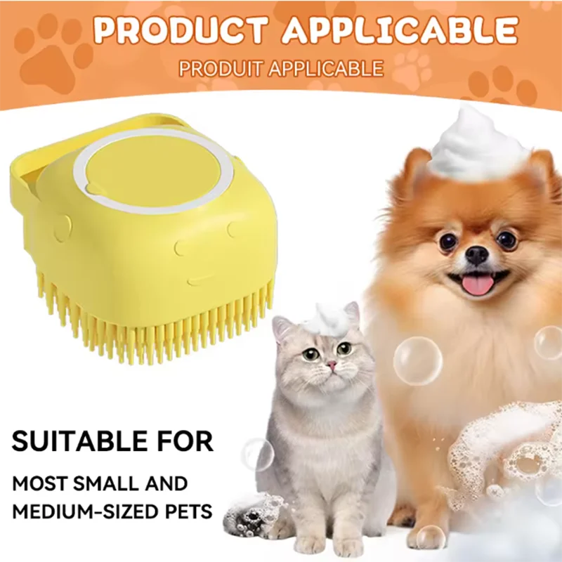 Multifunctional Silicone Pet Bath Massage Brush Soft Safe Grooming Tool for Dogs Cats Puppy Bathroom Supplies