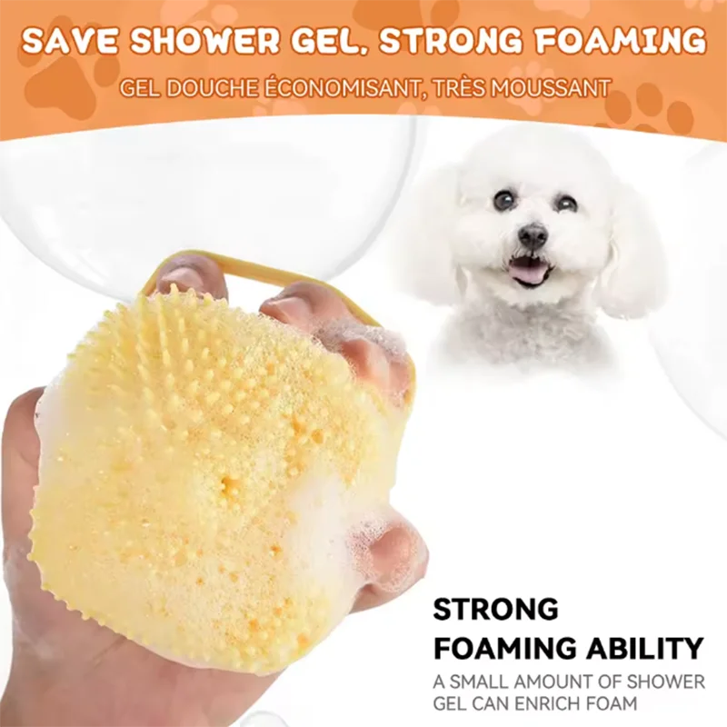 Multifunctional Silicone Pet Bath Massage Brush Soft Safe Grooming Tool for Dogs Cats Puppy Bathroom Supplies