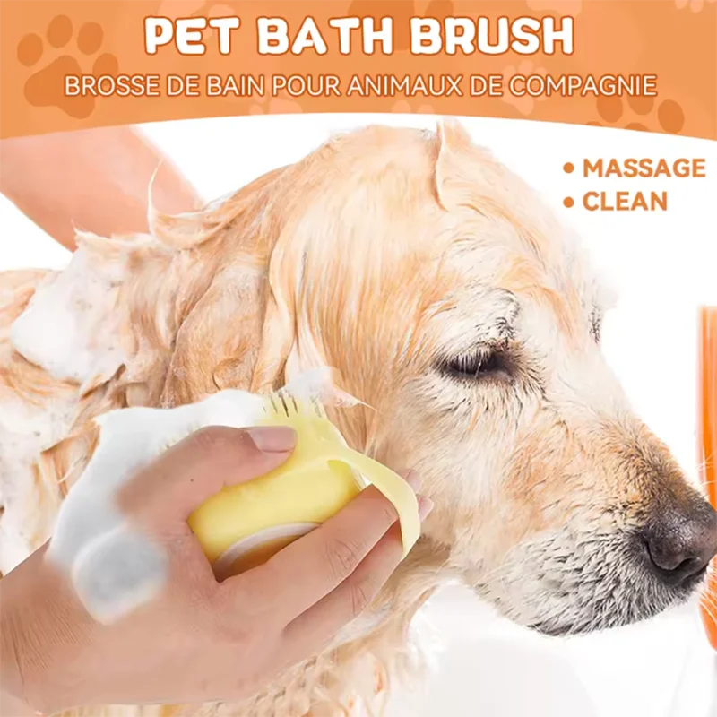 Multifunctional Silicone Pet Bath Massage Brush Soft Safe Grooming Tool for Dogs Cats Puppy Bathroom Supplies